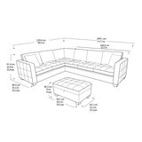 Thomasville Kylie Grey Fabric Sectional Sofa with Storage Ottoman