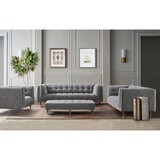 Isla Grey Fabric Ottoman