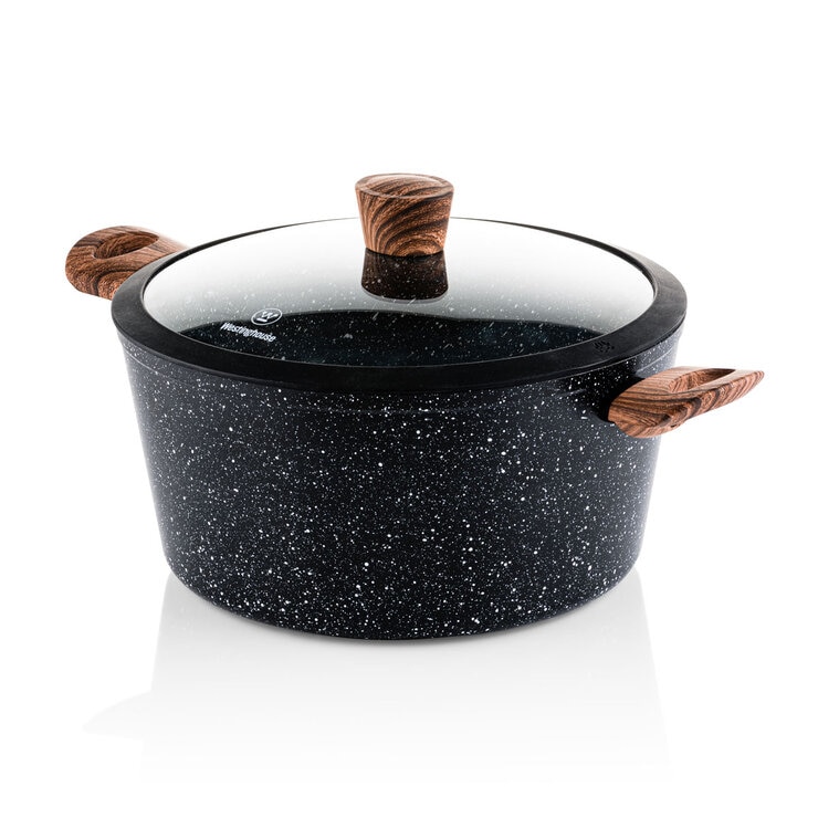Westinghouse Special Edition Cookware Set, Wood Effect Soft Touch Handles, 11 Piece