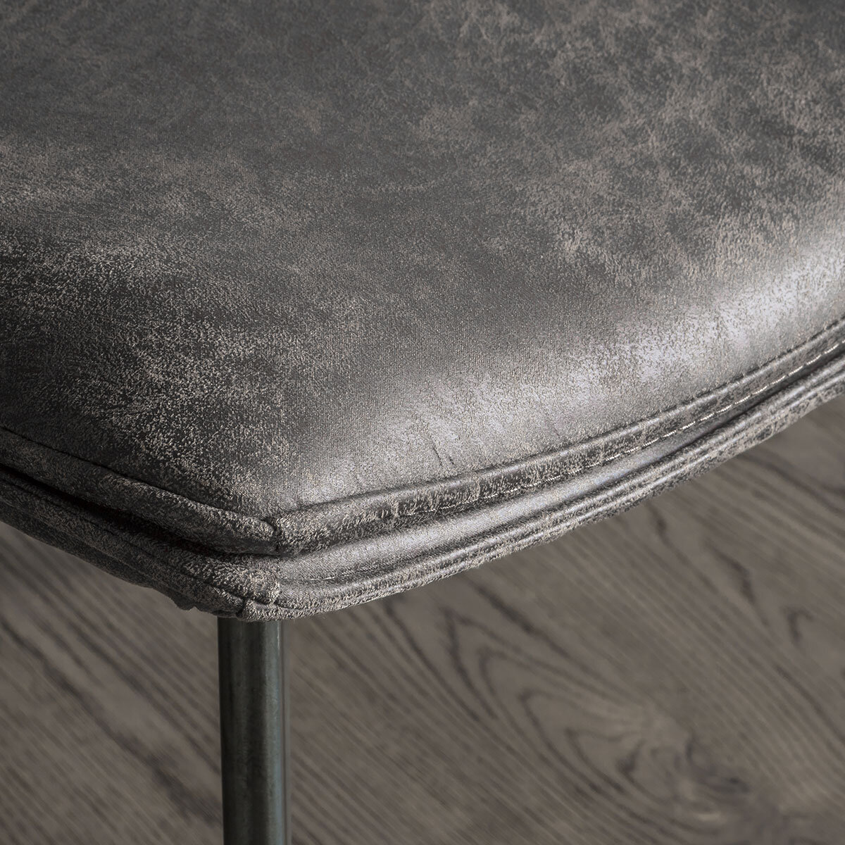 Gallery Hinks Grey Faux Leather Dining Chair, 2 Pack