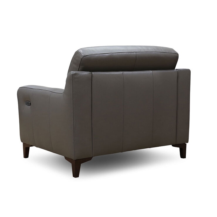 Colby Dark Grey Leather Armchair with Power Footrest Colby Dark Grey Leather Armchair with Power Footrest