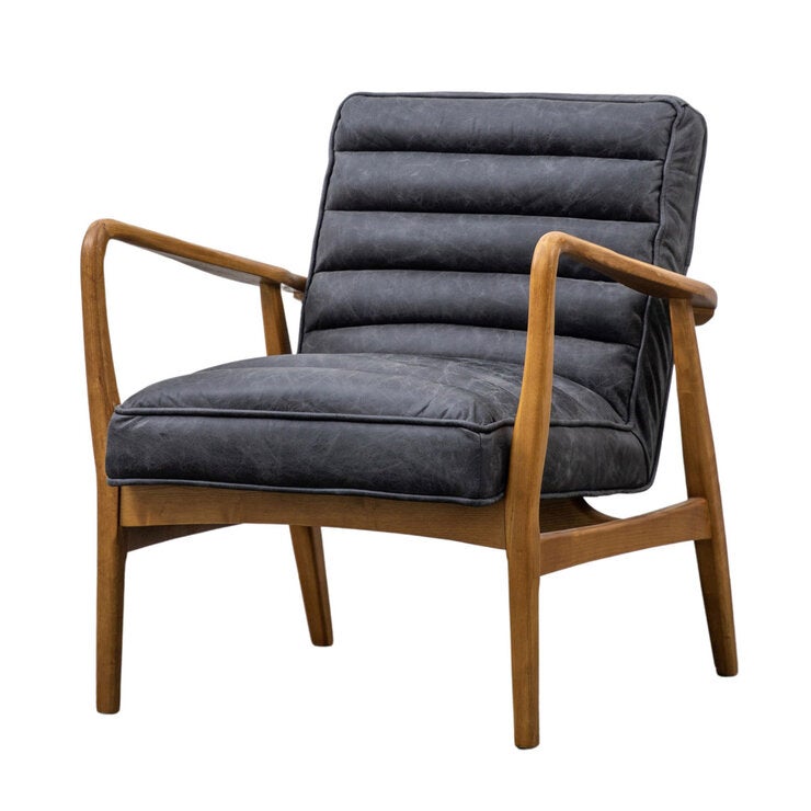 Gallery Datsun Antique Ebony Leather Armchair Gallery Datsun Antique Ebony Leather Armchair