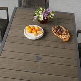 Agio Maricopa 7 Piece Woven Dining Set with Padded Seats + Cover