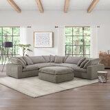 Aiden & Ivy Sereen Beige Fabric 6 Piece Modular Sofa