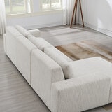 Zyllah Beige Fabric Corner Sofa with Chaise