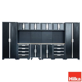 Hilka Garage Pro+ 24 Gauge Steel 11 Piece Cabinet Set