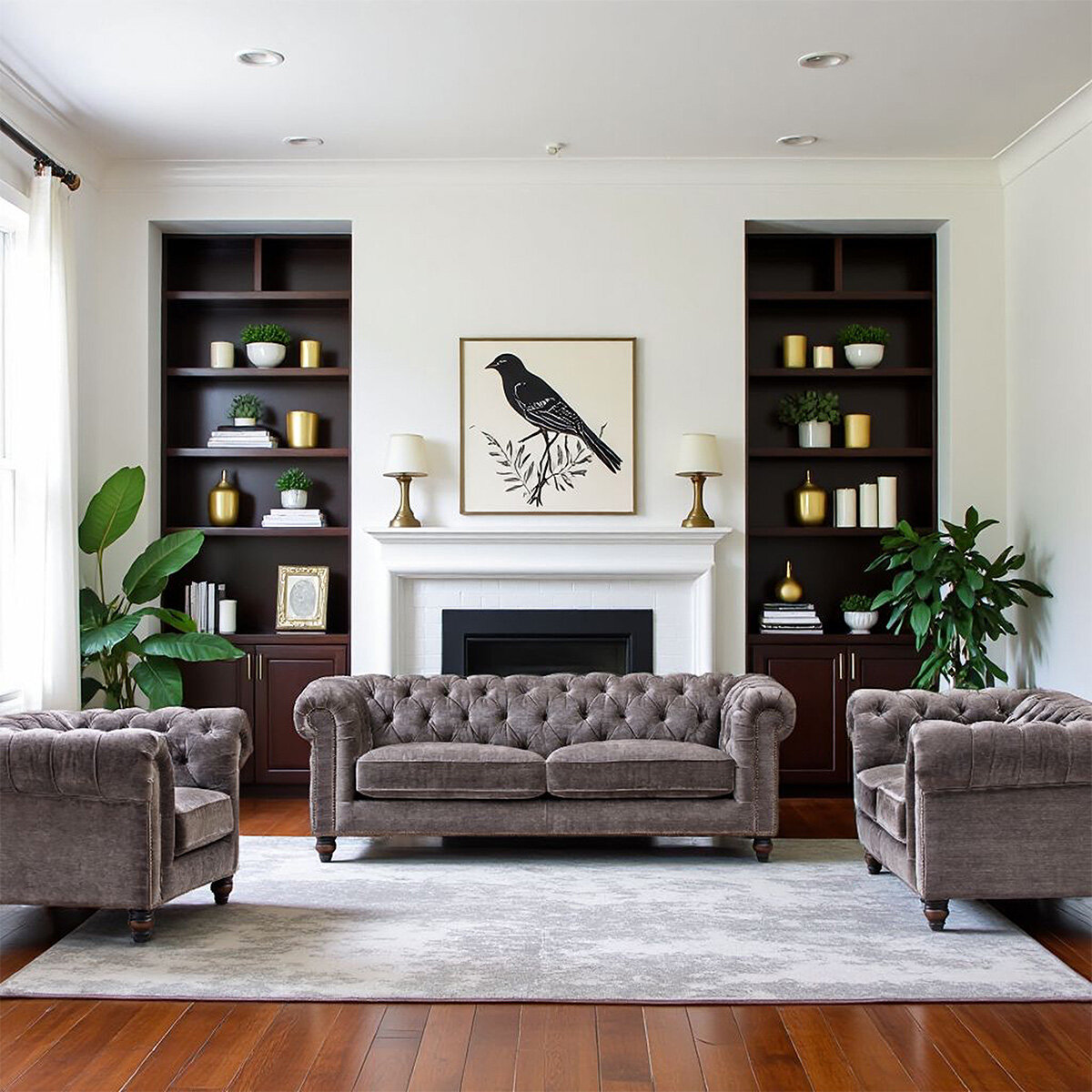 Allington Grey Fabric Chesterfield Armchair