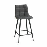 Marlow Grey Faux Leather Tapered Back Bar Stool, 2 Pack