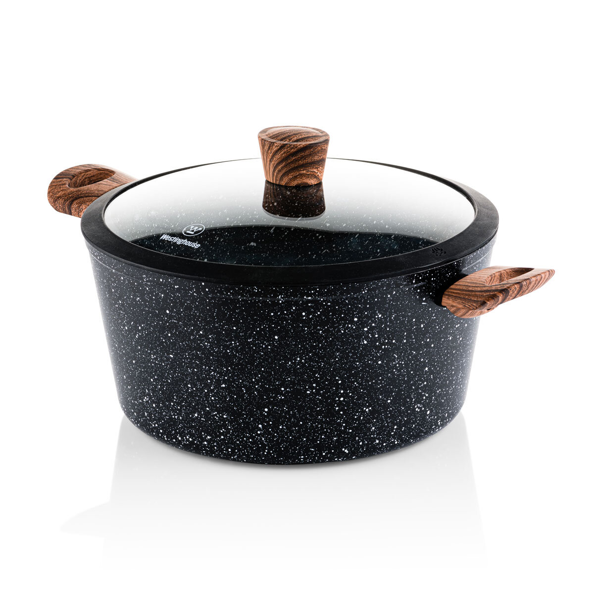 Westinghouse Special Edition Cookware Set, Wood Effect Soft Touch Handles, 11 Piece