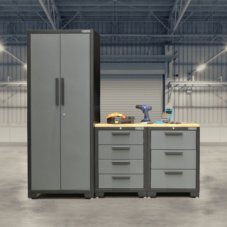 Hilka 24 Professional Gauge Steel 4 Piece Modular Cabinet Set Hilka 24 Professional Gauge Steel 4 Piece Modular Cabinet Set