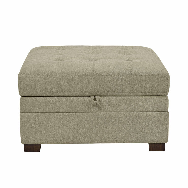 Thomasville Tisdale Beige Fabric Storage Ottoman