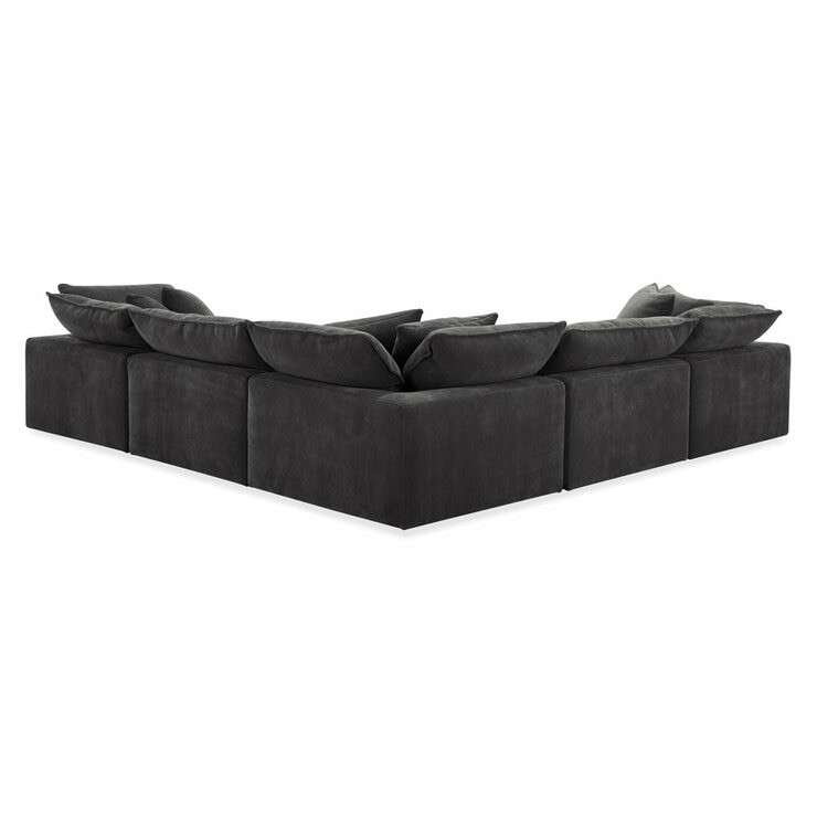 Aiden & Ivy Sereen Dark Grey Fabric 6 Piece Modular Sofa
