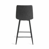 Marlow Grey Faux Leather Tapered Back Bar Stool, 2 Pack