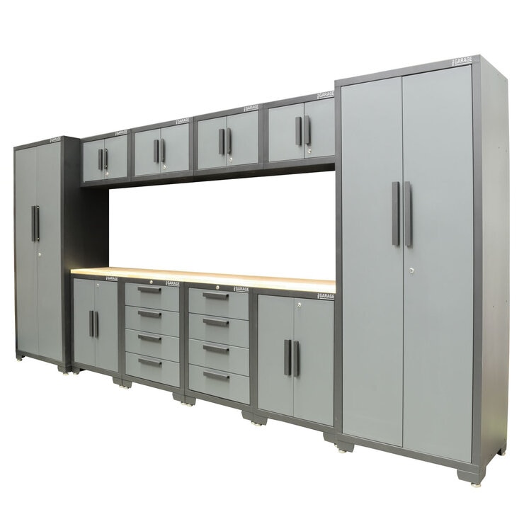 Hilka Professional 24 Gauge Steel 11 Piece Modular Cabinet Set