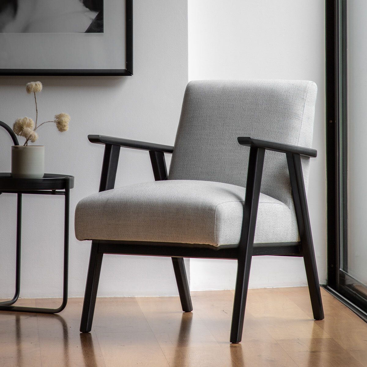 Gallery Neyland Mottled Stone Linen Armchair