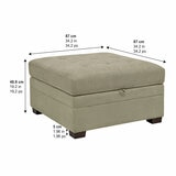 Thomasville Tisdale Beige Fabric Storage Ottoman