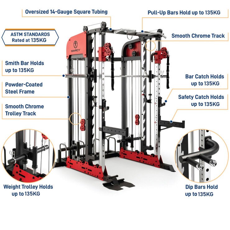 Marcy SM-7553 Pro Deluxe Smith Cage Home Gym System Marcy SM-7553 Pro Deluxe Smith Cage Home Gym System