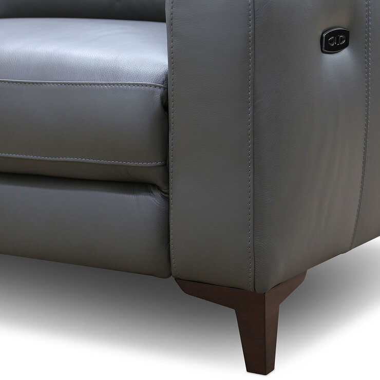 Colby Dark Grey Leather Armchair with Power Footrest Colby Dark Grey Leather Armchair with Power Footrest