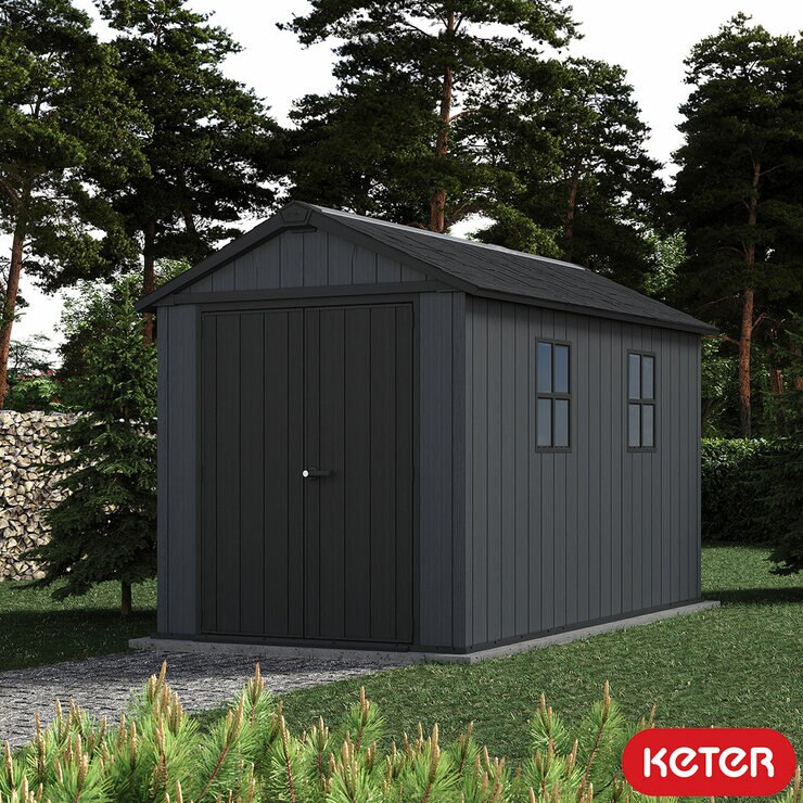 Keter Newton Plus 7ft 6" x 11ft 5" (2.3 x 3.5m) Storage Shed with Front Entry Keter Newton Plus 7ft 6" x 11ft 5" (2.3 x 3.5m) Storage Shed with Front Entry