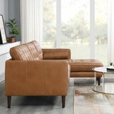 Simon Li Harstine Brown Leather Corner Sofa