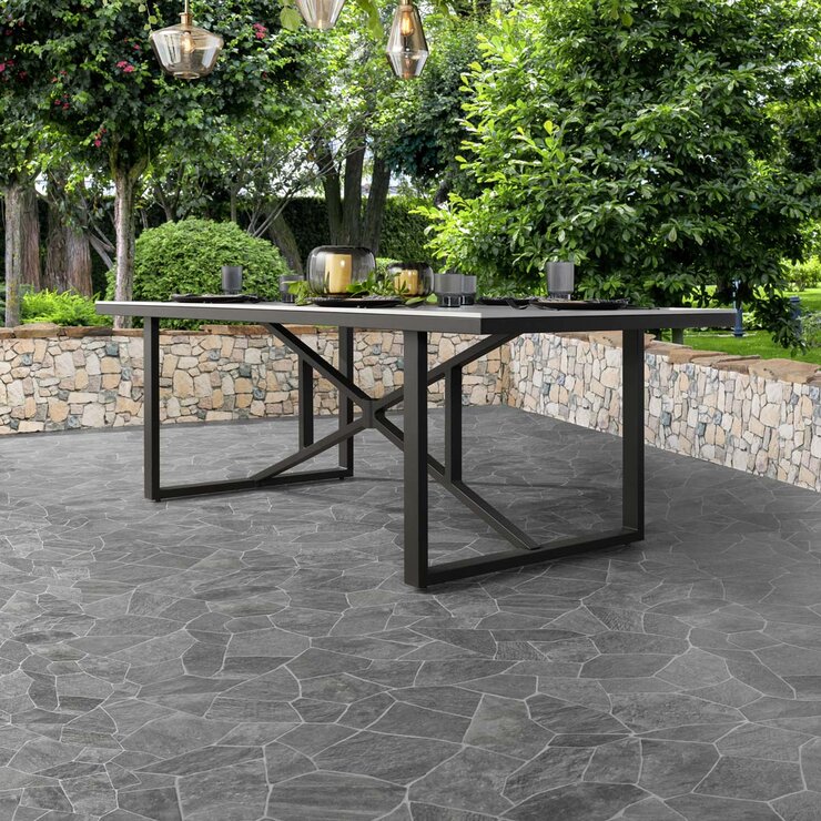Agio Delray 7 Piece Sling Dining Set with Sintered Stone Table Top + Cover