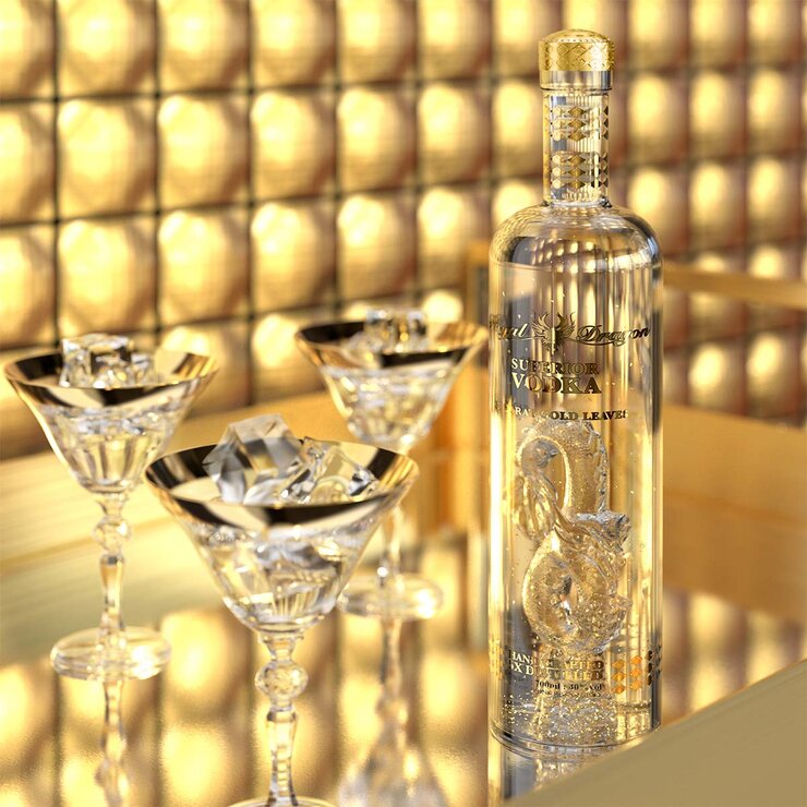 Royal Dragon Gold Leaf Superior Vodka, 70cl