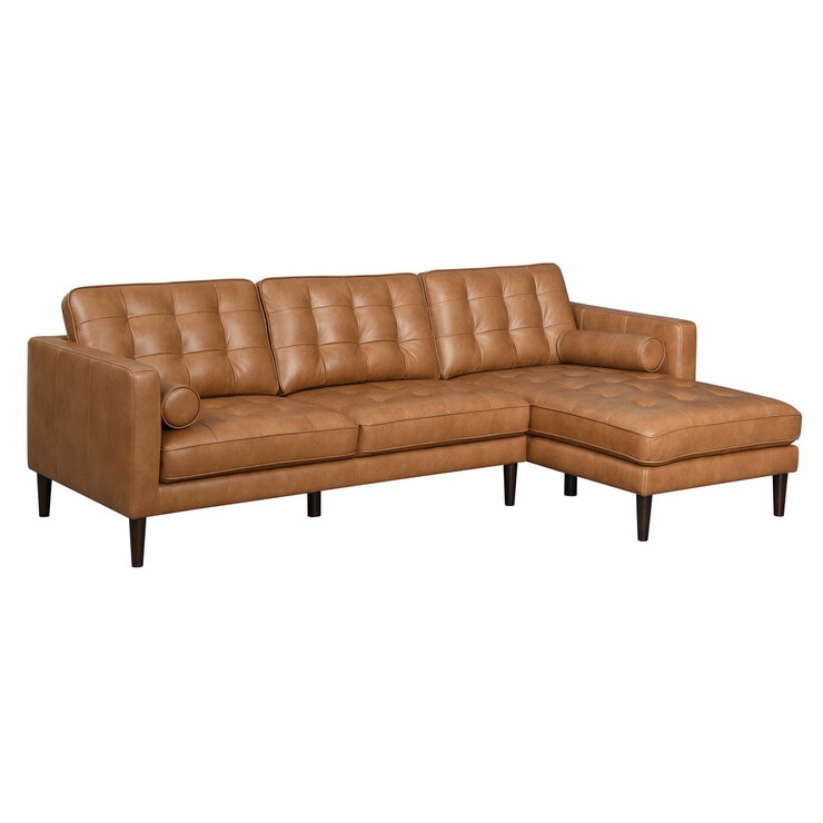 Simon Li Harstine Brown Leather Corner Sofa