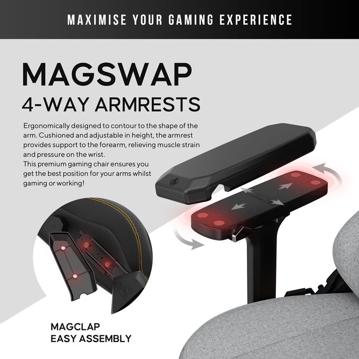 anda seaT Kaiser Series 3 Large Fabric Gaming Chair, Grey