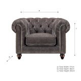 Allington Grey Fabric Chesterfield Armchair