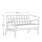 Gallery Humber Vintage Brown Leather 2 Seater Sofa