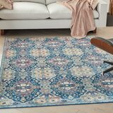 Ankara Global Collection Blue Patterned Rug, 160 x 229 cm
