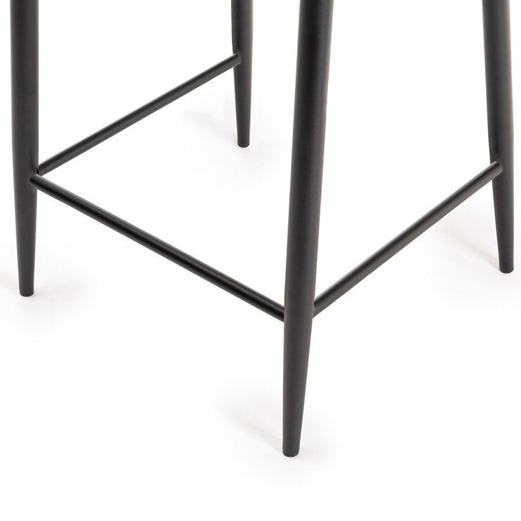 Finch Grey Faux Leather Diamond Stitch Bar Stool, 2 Pack