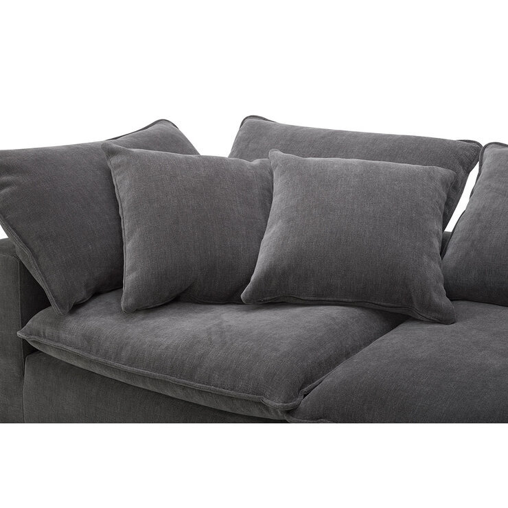 Aiden & Ivy Sereen Dark Grey Fabric 6 Piece Modular Sofa