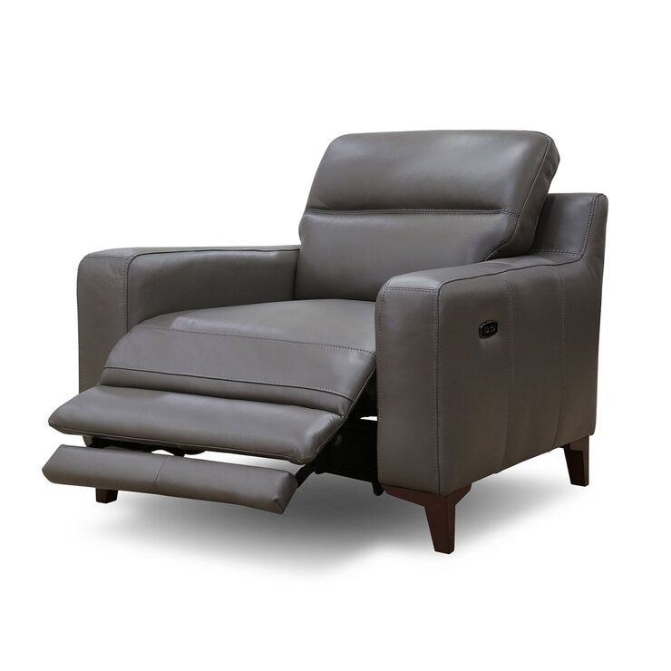 Colby Dark Grey Leather Armchair with Power Footrest Colby Dark Grey Leather Armchair with Power Footrest