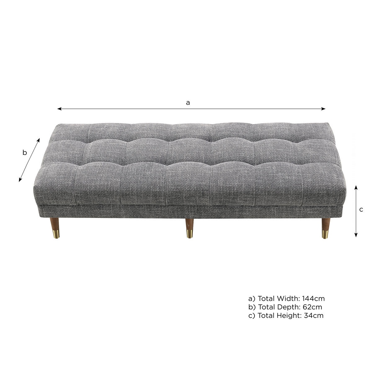 Isla Grey Fabric Ottoman