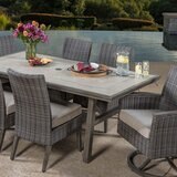 SunVilla Vineyard 7 Piece Wicker Dining Set + Cover