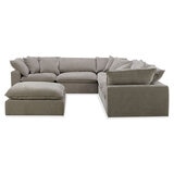 Aiden & Ivy Sereen Beige Fabric 6 Piece Modular Sofa