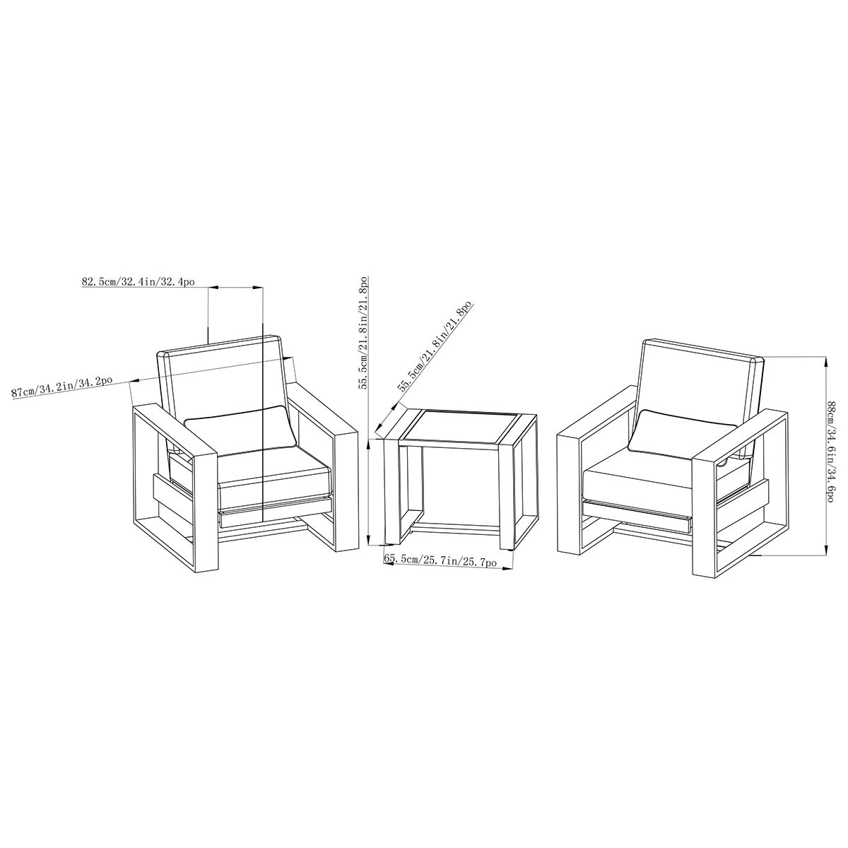 SunVilla Clifton 3 Piece Deep Seating Bistro Set + Cover