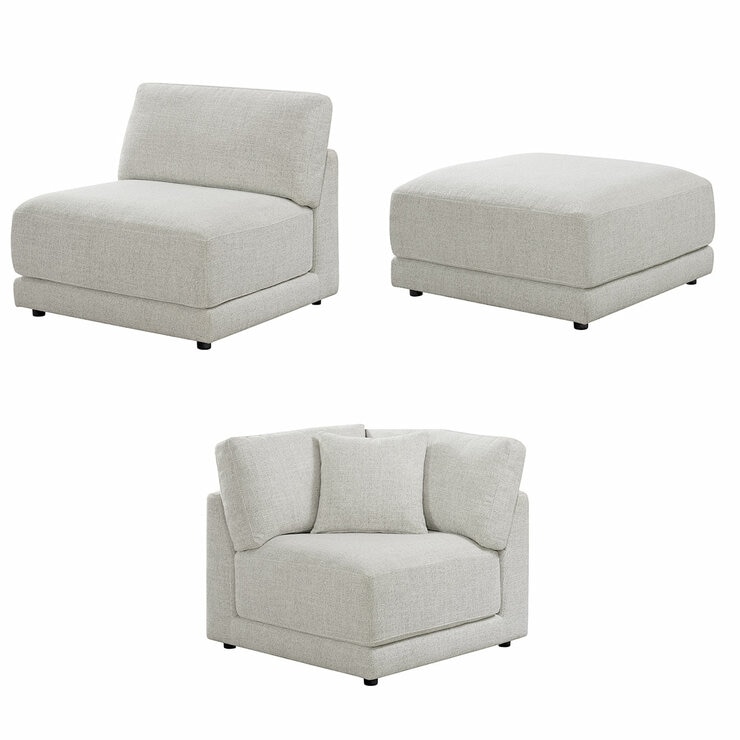Aiden & Ivy Dayna Grey Fabric 8 Piece Modular Sofa