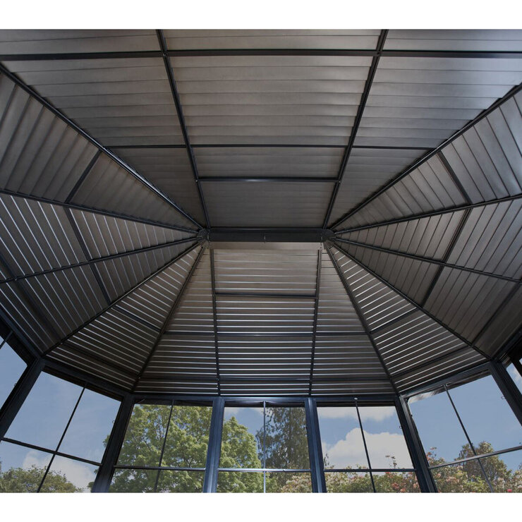 Sojag Charleston 12ft x 12ft (3.67 x 3.67m) Aluminium Frame Solarium With Galvanised Steel Roof + Two Sliding Doors with PVC Windows + Insect Netting