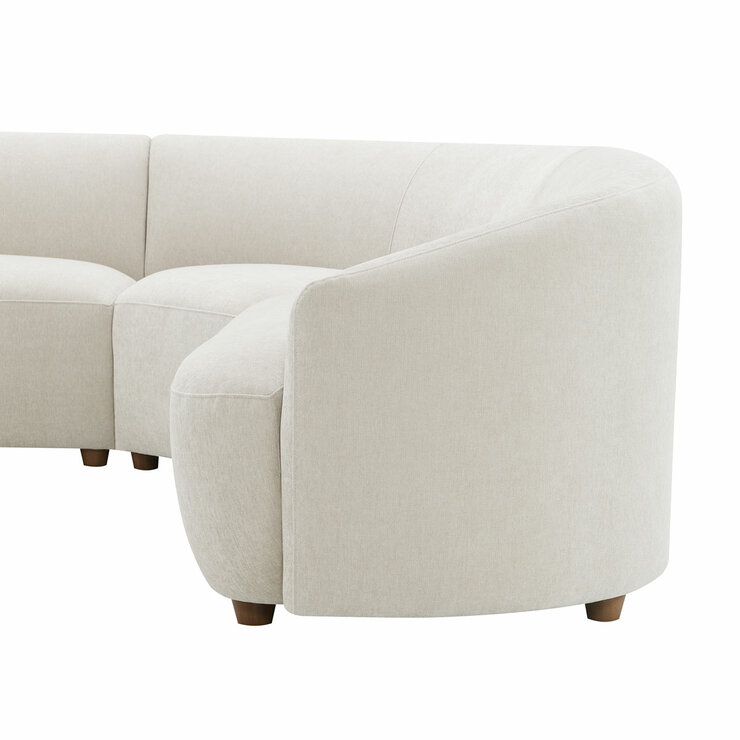 Dolen Beige Fabric 3 Piece Corner Sofa