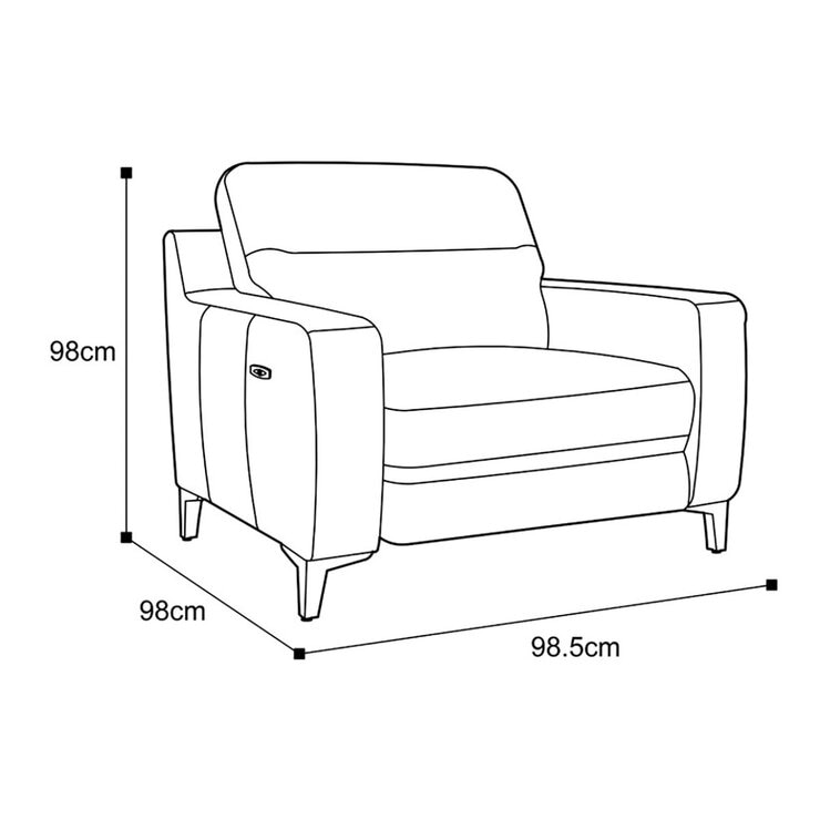 Colby Dark Grey Leather Armchair with Power Footrest Colby Dark Grey Leather Armchair with Power Footrest