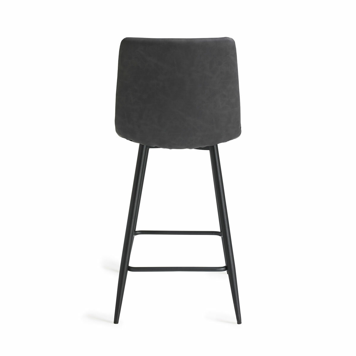 Marlow Grey Faux Leather Tapered Back Bar Stool, 2 Pack