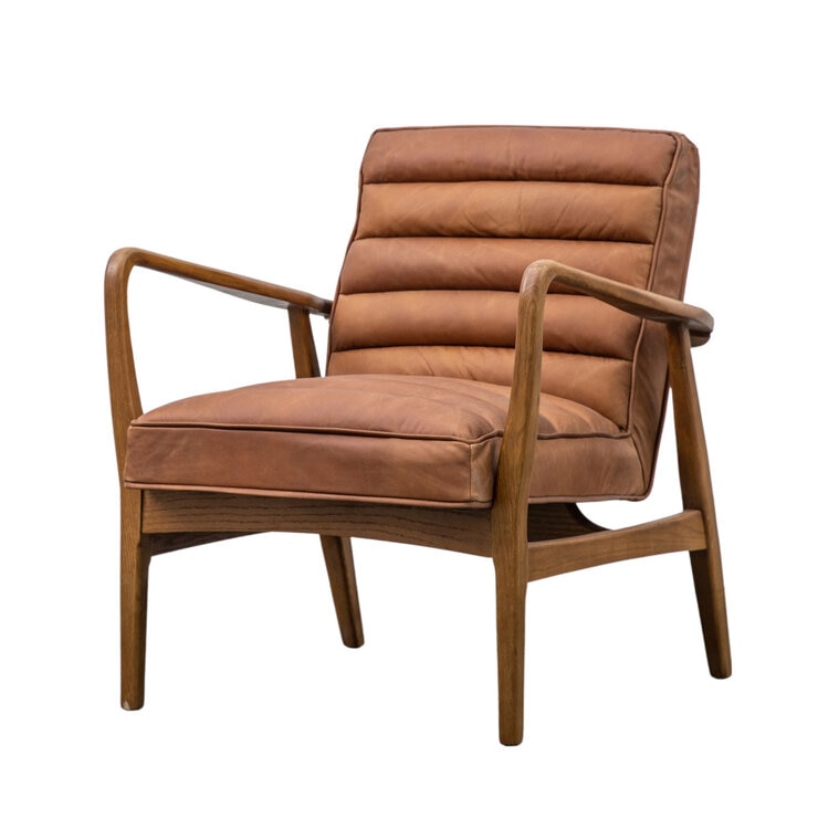 Gallery Datsun Brown Leather Armchair
