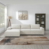 Zyllah Beige Fabric Corner Sofa with Chaise