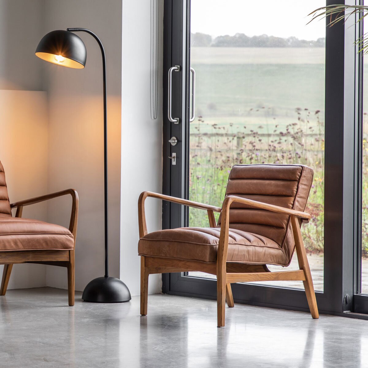 Gallery Datsun Brown Leather Armchair