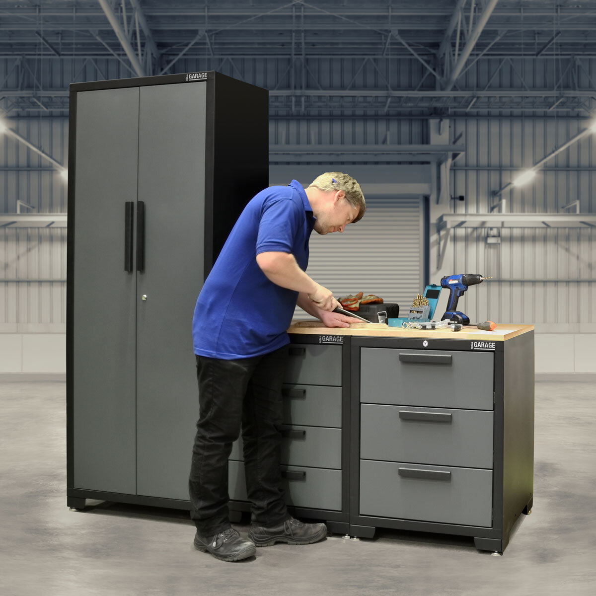 Hilka 24 Professional Gauge Steel 4 Piece Modular Cabinet Set
