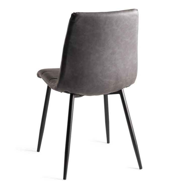 Marlow Grey Faux Leather Tapered Back Dining Chair, 2 Pack Marlow Grey Faux Leather Tapered Back Dining Chair, 2 Pack